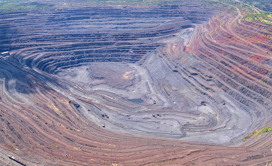 An operating open-pit mine